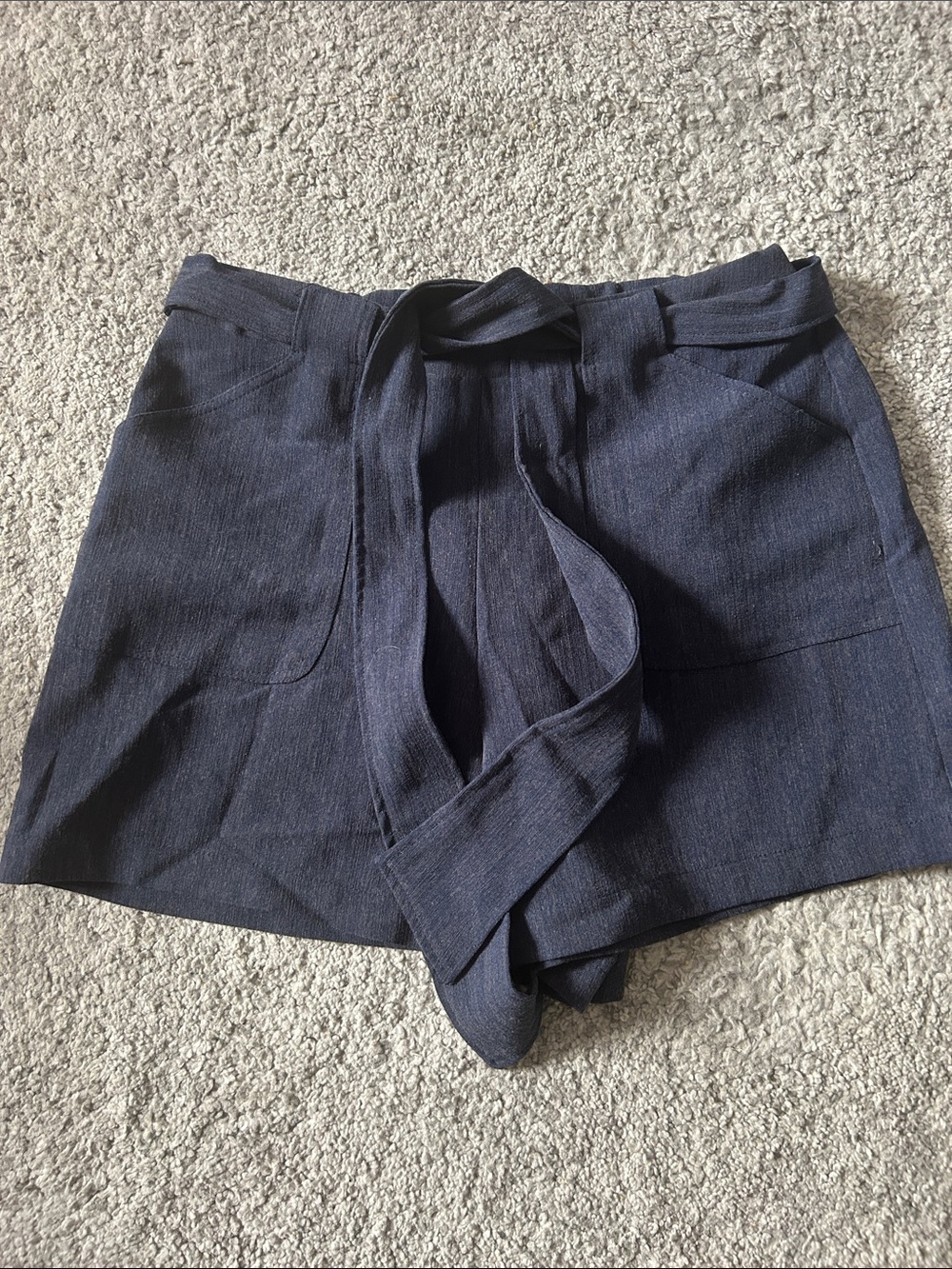 Leith Dark Navy Tie-Front Skort